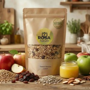 Granola de manzana y pasas